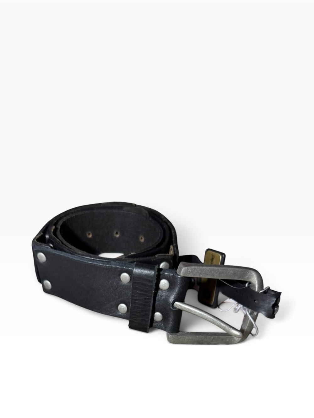 NWT Linea Pelle Black Leather Studded Perforated Belt US Women’s Small